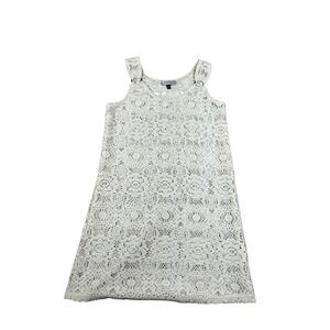 J Valdi Crochet Lace Sleeveless Dress Women's Small Casual Summer Beach Cover Up
